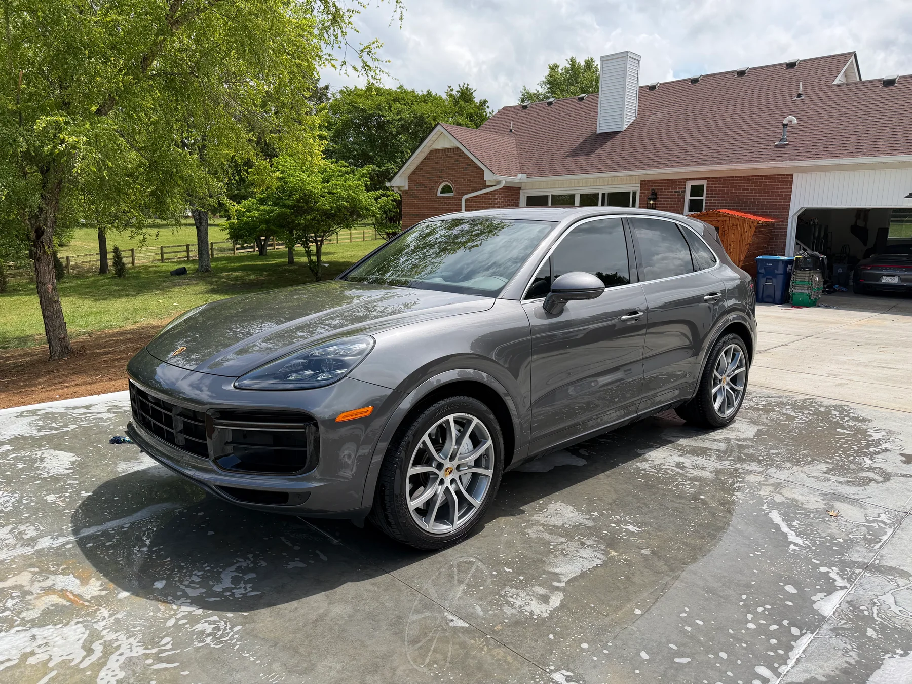 Gray Porsche Cayenne after a Sneaky Clean exterior detail